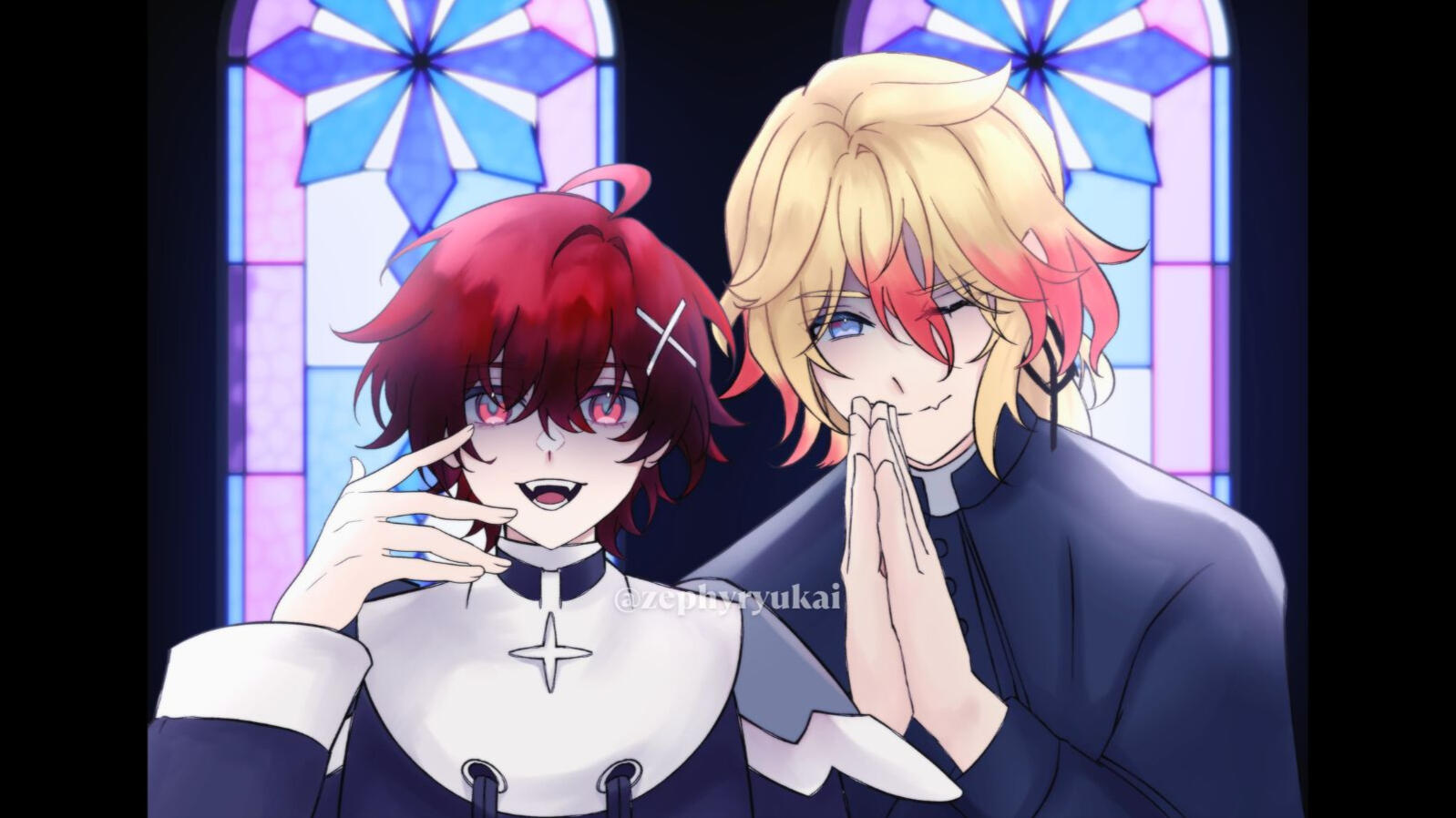 Axel and Flayon Church Illustration